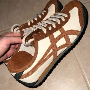 Brown Onitsuka Tiger Mexico 66 Classic Retro Casual Unisex Sneakers